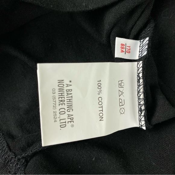 AAPE BY A BATHING APE Black Printed Men’s Long Sleeve T-Shirt Size Small - Picture 6 of 14